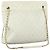 CHANEL Bolsa de Ombro Matelassé de Couro Branco Dourado CC Auth bs20903