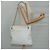 CHANEL Bolsa de Ombro Matelassé de Couro Branco Dourado CC Auth bs20903 - vista 26