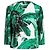 Dolce & Gabbana Jacke Bananenblatt Print Weiß Grün