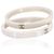 Timeless Chanel Set vintage di 2 bracciali a bangle in resina bianca con logo CC Bianco - vista 3