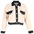 Sandro Paris Cher Topstitching Cropped Cardigan in Beige Viscose