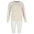 Timeless Chanel gestreifter, geschichteter Pullover aus ivory Wolle Weiß Roh - Ansicht 4