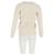 Timeless Chanel gestreifter, geschichteter Pullover aus ivory Wolle Weiß Roh - Ansicht 6