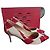Décolleté Carolina Herrera Rosso e Beige Nylon