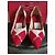 Décolleté Carolina Herrera Rosso e Beige Nylon - vista 2