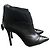 Autre Marque Schwarze Leder Stiefeletten mit Absatz