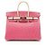 Bolsa Hermès Birkin 25 de avestruz rosa/ivory