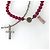 Autre Marque Set Scooter Paris Collana a Croce e Bracciale Rosso Argento Bordò - vista 3