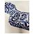 Dolce & Gabbana Top corto de popelina con estampado de mayólica Blanco Azul oscuro - vista 3