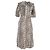 Vestido midi de algodón marrón con estampado de leopardo Ganni Castaño - vista 3