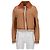 Jil Sander Jacke aus braunem Leder mit Pelzbesatz - Ansicht 5