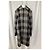 Acne Studios Check Coat in Grey Wool - view 7