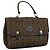Céline Borsa a mano CELINE C Sulky in tela marrone Auth 97779