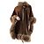 Capa Fendi de jabalí marrón con cuello de perezoso mongol Castaño