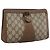 GUCCI GG Supreme Web Sherry Line Clutch Bag PVC Beige Rosso 89 01 032 Auth bs21276