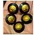 Set di 5 bottoni vintage Chanel rari in nero e oro, 22 mm D'oro - vista 2