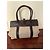 Borsa a spalla Loro Piana in tela beige e marrone - vista 3
