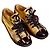 Vintage Chanel Gold/Schwarze Lack- und Leder-Sneaker mit Kappe, 37,5
