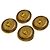 Set di 4 bottoni a scacchi CC di Chanel D'oro
