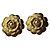 Chanel Set aus 2 Kamelienblüten mit Perlenknöpfen Golden Roh