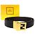 Fendi FF Gold Logo Black Leather Belt Golden - view 6