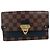 Louis Vuitton Damier Portefeuille Vavin Chain Wallet Shoulder Bag Brown Black