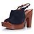 Chanel Holz-Plateau-Peeptoe-Clogs Blau