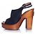 Chanel Holz-Plateau-Peeptoe-Clogs Blau - Ansicht 2