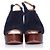 Chanel Holz-Plateau-Peeptoe-Clogs Blau - Ansicht 5