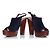 Chanel Holz-Plateau-Peeptoe-Clogs Blau - Ansicht 6