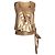 Top dorato Chanel con volantini e fiocco D'oro Metallico