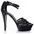 Sandalo nero con paillettes Chanel - vista 5