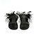 Sandali Valentino EU38 Sandali Piani in Pelle Nera e Piume Taglia UK5 US7.5 Nero - vista 2