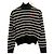 AMI Paris Ami de Coeur gestreifter Rollkragenpullover aus Merinowolle Schwarz Weiß