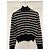 AMI Paris Ami de Coeur gestreifter Rollkragenpullover aus Merinowolle Schwarz Weiß - Ansicht 2