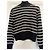 AMI Paris Ami de Coeur gestreifter Rollkragenpullover aus Merinowolle Schwarz Weiß - Ansicht 6