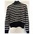 AMI Paris Ami de Coeur gestreifter Rollkragenpullover aus Merinowolle Schwarz Weiß - Ansicht 7