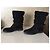 Stivali Louis Vuitton in pelle e pelliccia neri Nero - vista 10