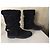 Stivali Louis Vuitton in pelle e pelliccia neri Nero - vista 9