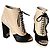 Stivaletti Chanel in pelle con lacci beige