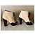Stivaletti Chanel in pelle con lacci beige - vista 7
