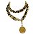 VINTAGE CHANEL CC MEDAILLON GÜRTEL VERSCHLUNGENES LEDER 80 GOLDMETALL Golden