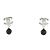 NUOVE ORECCHINI CHANEL LOGO CC E PERLA NERA METALLO ARGENTO - vista 3