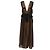 Vestido maxi plissado com decote profundo Chloé em chiffon de seda marrom e preto