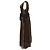 Vestido maxi plissado com decote profundo Chloé em chiffon de seda marrom e preto - vista 2