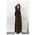 Vestido maxi plissado com decote profundo Chloé em chiffon de seda marrom e preto - vista 7