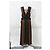 Vestido maxi plissado com decote profundo Chloé em chiffon de seda marrom e preto - vista 8