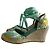 Pumps con zeppa in espadrille in satin multicolore con lacci Emilio Pucci - vista 4