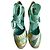 Pumps con zeppa in espadrille in satin multicolore con lacci Emilio Pucci - vista 5