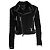 Philipp Plein Wildleder-Bikerjacke mit Kette Schwarz
